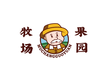 农夫卡通造型logo设计