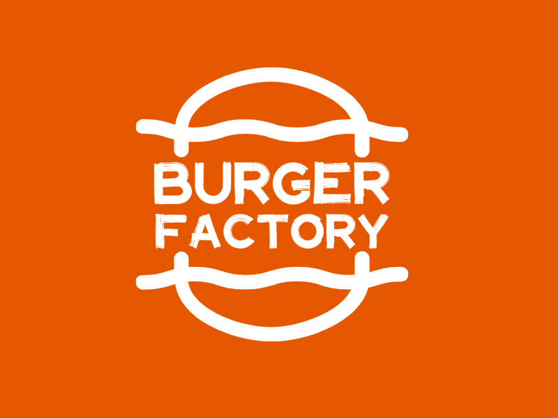使用模板橙色温暖活泼西餐厅汉堡快餐店铺创意英文logo设计使用模板
