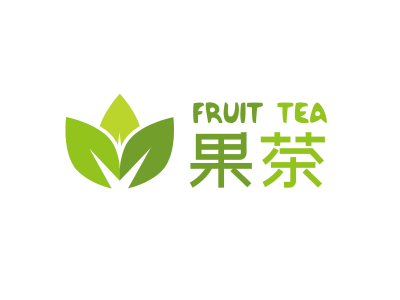 绿色简约清新水果奶茶店铺logo设计