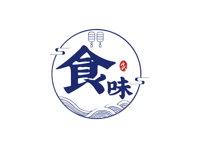 創意中式燈籠花紋圖標標志logo設計