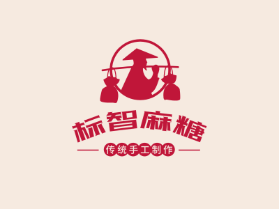 红色中式传统美食餐饮人物logo设计