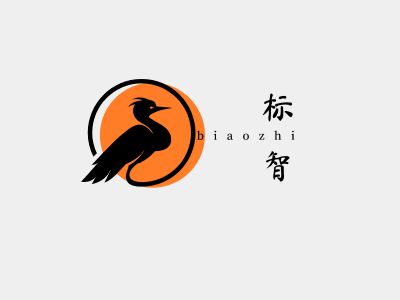 中式创意仙鹤鸟logo设计