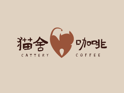 卡通猫咪店铺logo设计