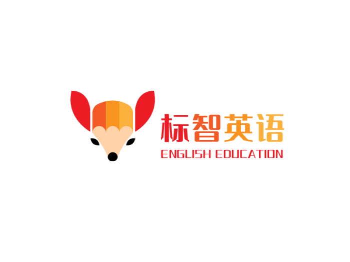 红色卡通创意狐狸教育培训公司logo设计