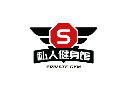 黑色创意酷炫游戏健身徽章logo设计