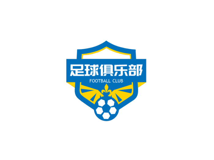 蓝色创意足球俱乐部徽章logo设计