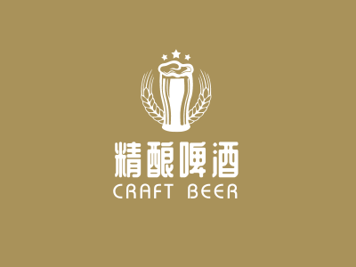 棕色简约酒庄酒吧啤酒图标logo设计