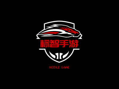 红色酷炫电竞游戏徽章logo设计