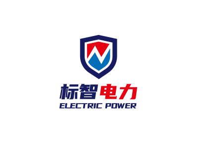 蓝色简约安全电力徽章logo设计