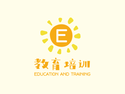 橙色卡通教育培训机构logo设计