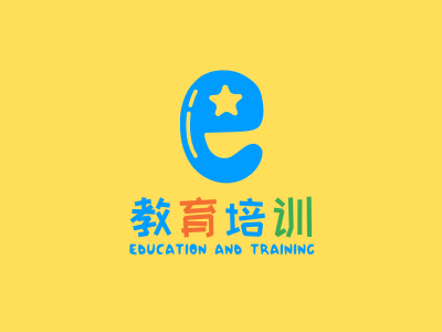 蓝色创意卡通教育培训机构公司logo设计