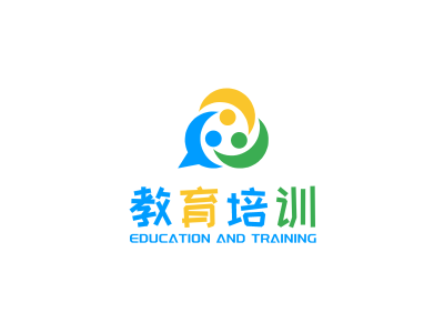 蓝色简约卡通活泼教育培训公司logo设计