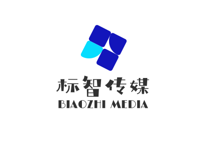 蓝色简约商务传媒公司logo设计