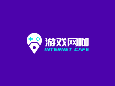 紫色简约酷炫游戏网咖店铺logo设计