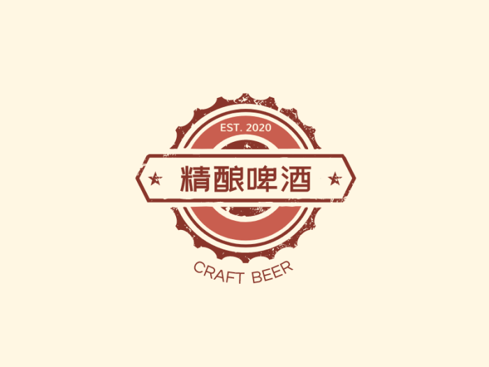 复古文艺啤酒徽章logo设计