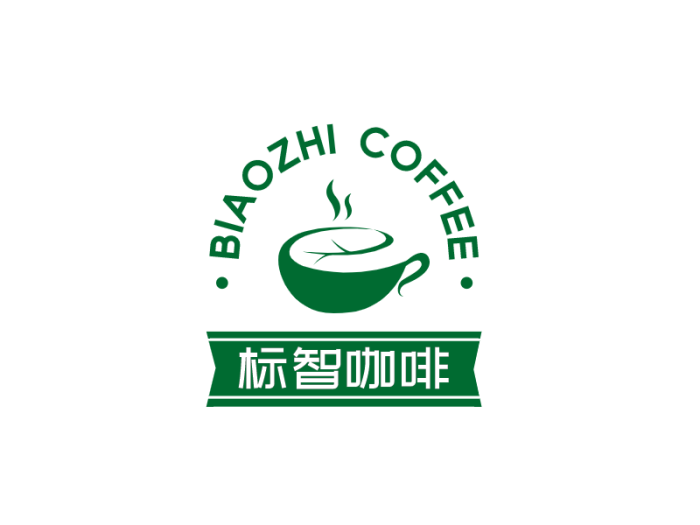 绿色创意咖啡茶饮徽章logo设计