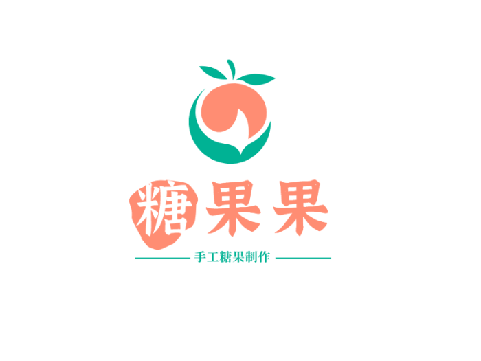 粉绿色卡通水果图标logo设计