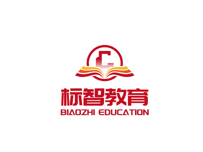 红色书本教育徽章logo设计