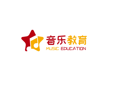 红黄色星星音乐logo设计