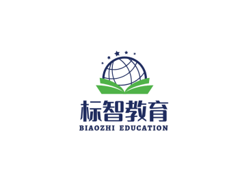 藍色創意地球書籍教育行業logo設計