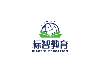 蓝色创意地球书籍教育行业logo设计