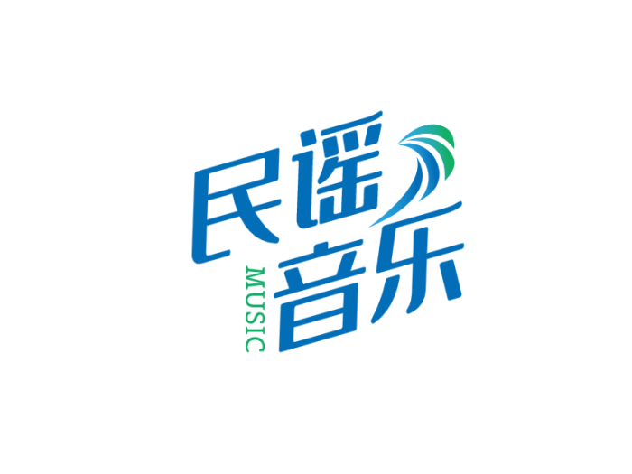 蓝绿色清新文艺音乐logo设计