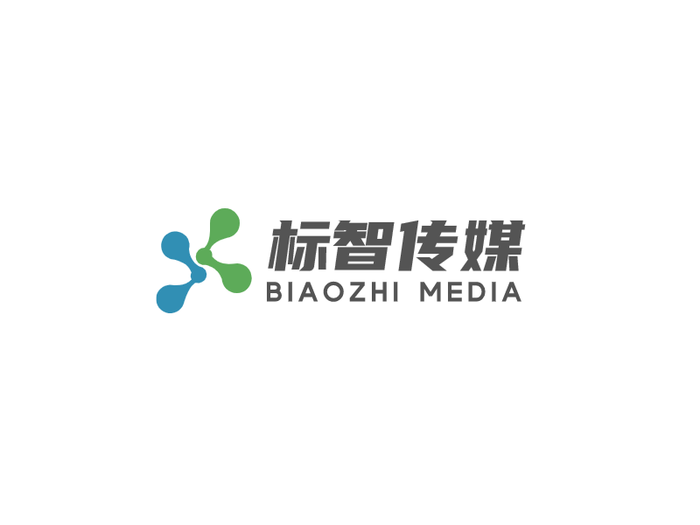 藍綠色簡約商業傳媒公司logo設計