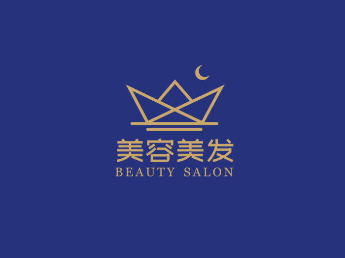 简约文艺皇冠月亮logo设计