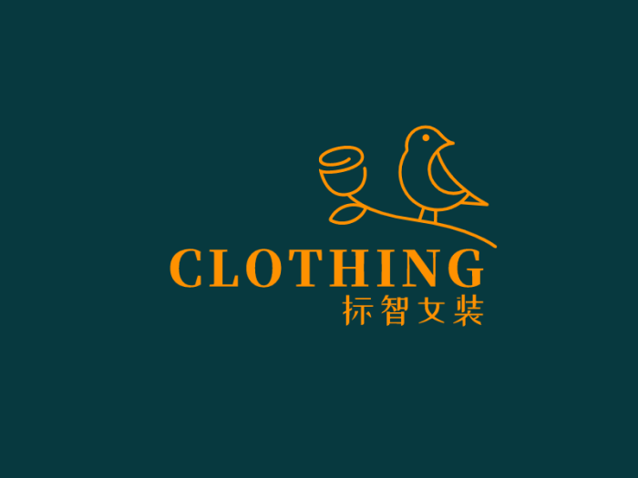 文艺花鸟服装店logo设计