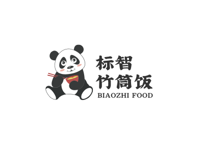 卡通熊猫餐饮logo设计