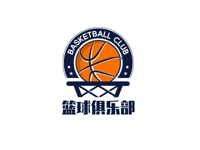 黑色创意篮球俱乐部徽章logo设计