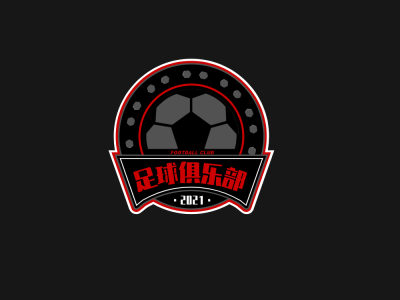 黑色创意运动健身俱乐部徽章logo设计