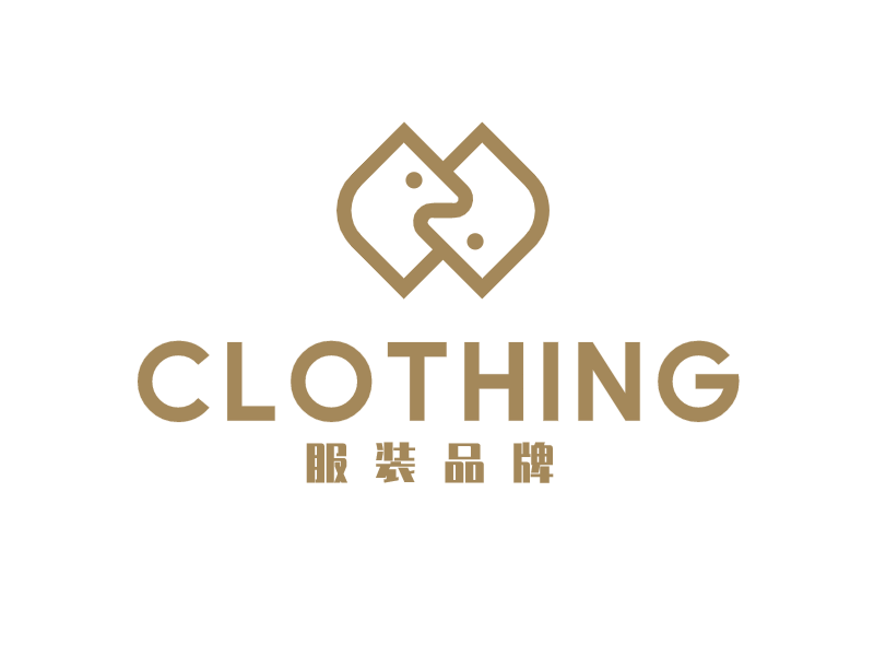 金色简约创意拼接服装店铺logo设计