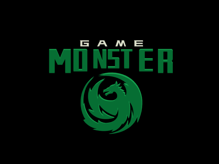 绿色炫酷游戏开屏神兽龙logo设计