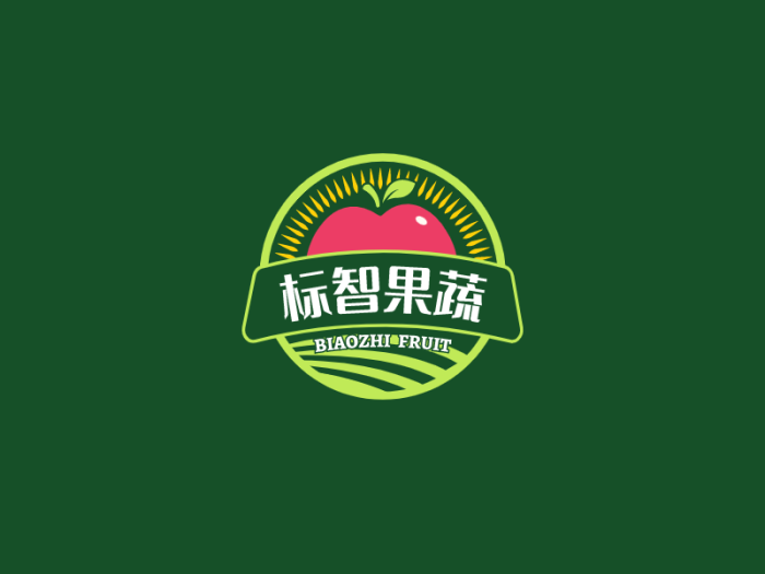 卡通徽章生鲜水果logo设计