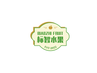 简约徽章水果logo设计