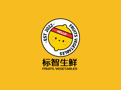 创意卡通水果徽章logo设计