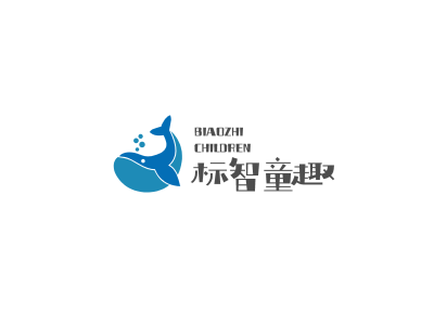 可爱卡通鲸鱼logo设计