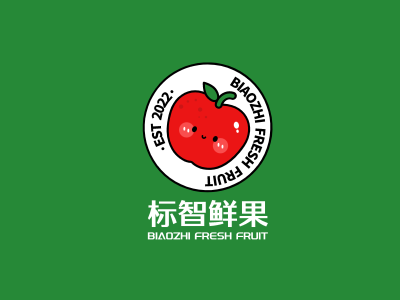 卡通水果徽章logo设计
