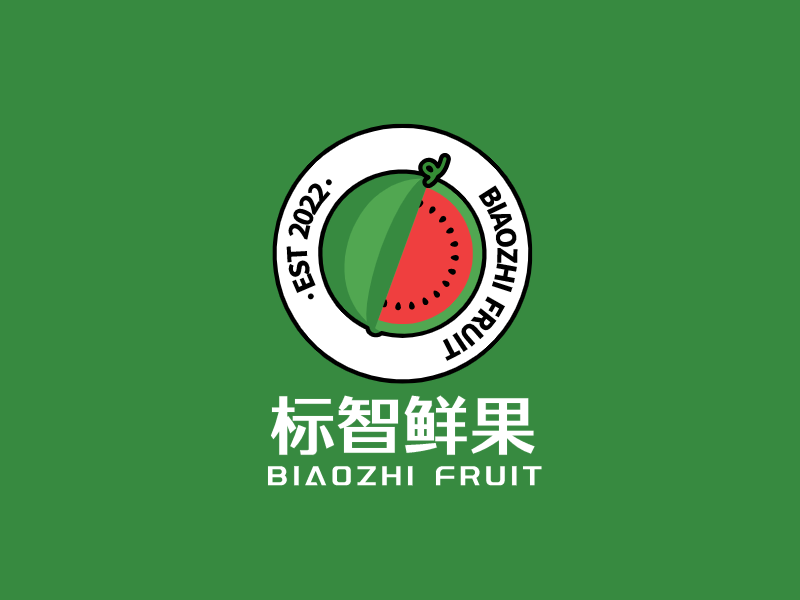 使用模板简约水果西瓜徽章logo设计使用模板简约创意卡通水果美团门店