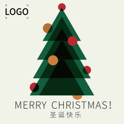 清新简约圣诞节方形海报设计