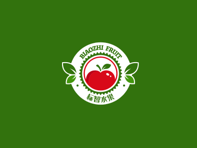 简约卡通水果苹果徽章logo设计