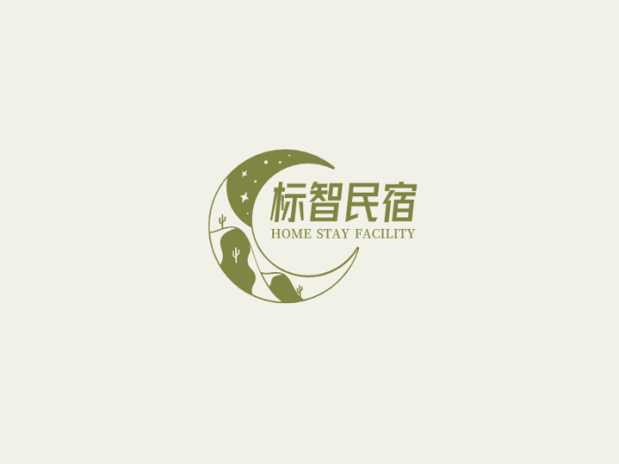 文艺清新店铺民宿logo设计