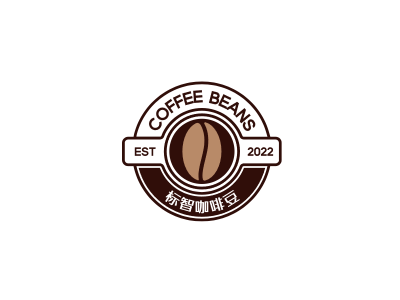 简约创意咖啡徽章logo设计
