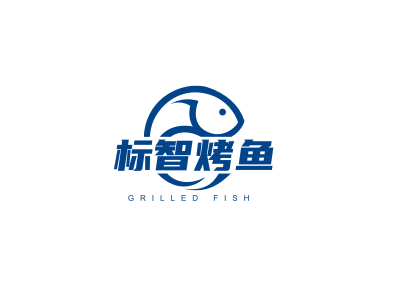 简约餐饮鱼logo设计