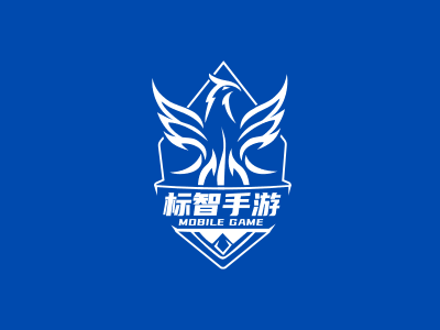 白色酷炫电竞游戏徽章造型logo设计