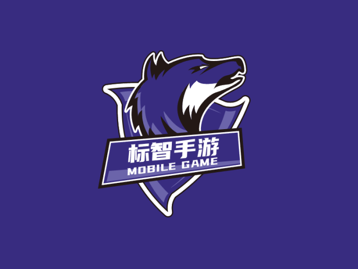 酷炫狼造型电竞游戏徽章logo设计