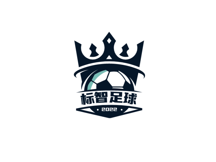 创意酷炫运动足球皇冠logo设计