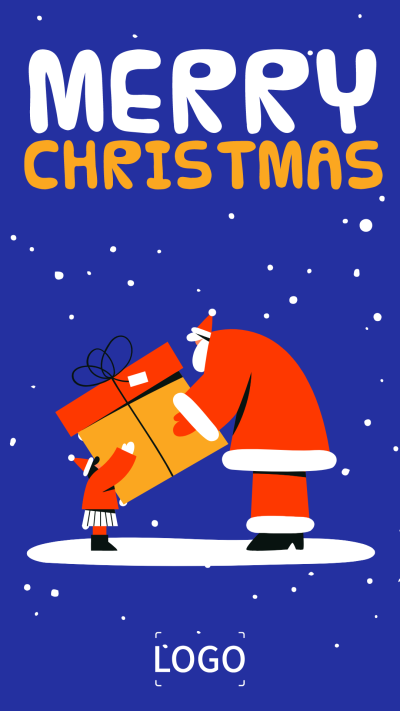 可愛卡通圣誕節手機海報設計