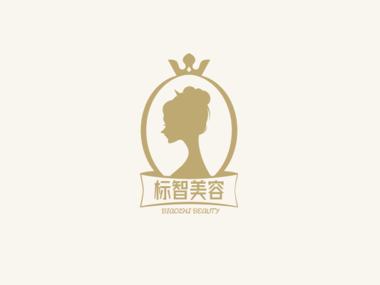 简约文艺女人徽章logo设计